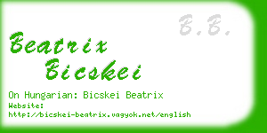 beatrix bicskei business card